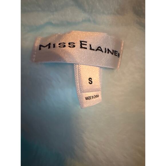 Brand New Miss Elaine Women's Size Small Blue Plush Teddy Full Zip Robe - Picture 5 of 6
